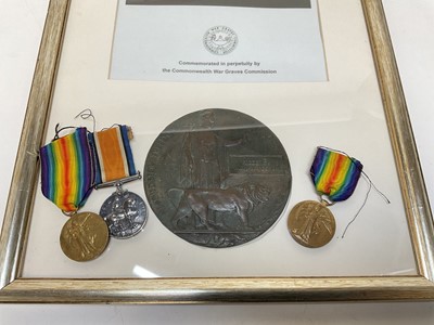 Lot 742 - First World War Memorial (death) plaque named to Frederick William Pegrum, mounted in a glazed frame.