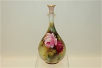 Lot 2035 - A. Lane for Royal Worcester - vase of teardrop...