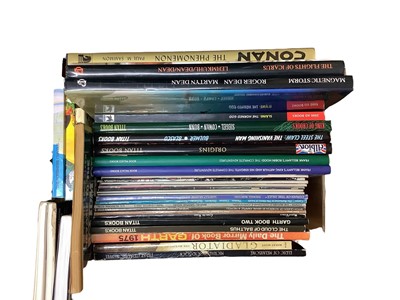 Lot 121 - Conan The Phenomenon hard back book by Dark Horse Books, together with another by Roy Thomas and a collection of paper back Conan books by Sphere. Also to include Garth daily strips, Frank Bellamy'...