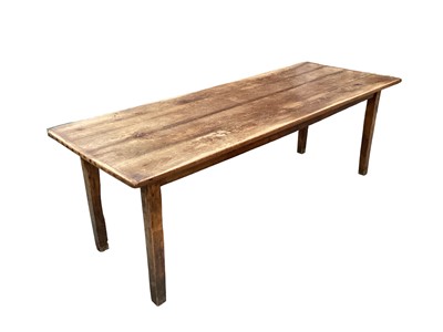 Lot 1405 - 19th century French fruitwood  farm house table
