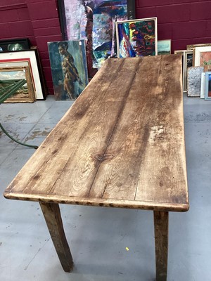 Lot 1405 - 19th century French fruitwood  farm house table
