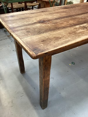 Lot 1405 - 19th century French fruitwood  farm house table