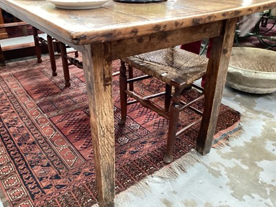Lot 1405 - 19th century French fruitwood  farm house table