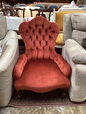 Lot 1474 - Victorian button back chair
