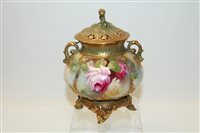 Lot 2043 - Royal Worcester pot pourri vase and cover,...