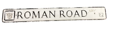 Lot 12 - Original probably aluminium Roman Road, E2, London street sign, 150 x 20cm