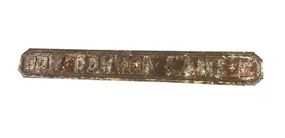 Lot 14 - Original cast iron Bow Common Lane E, London street sign, 136.5 x 18.5cm