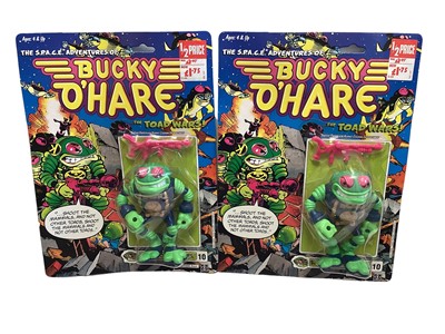 Lot 123 - Hasbro (c1990) The S.P.A.C.E. (Sentient Protoplasm Against Colonial Enchroachment) Adventures of Bucky O'Hare....The Toad Wars! Storm Toad Trooper, on punched card with bubblepack no.7294 (1)