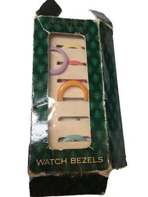 Lot 134 - Gucci gold plated ladies wristwatch with interchangeable bezels, boxed, together with a group of other wristwatches