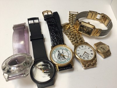 Lot 134 - Gucci gold plated ladies wristwatch with interchangeable bezels, boxed, together with a group of other wristwatches