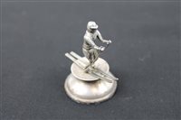 Lot 2084 - Novelty Scottish Silverer model of a skier,...