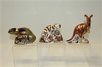 Lot 2086 - Three Royal Crown Derby Imari paperweights -...
