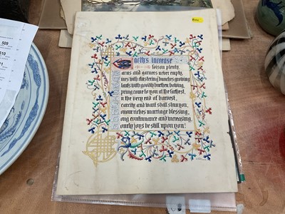 Lot 509 - Victorian calligraphic illumination