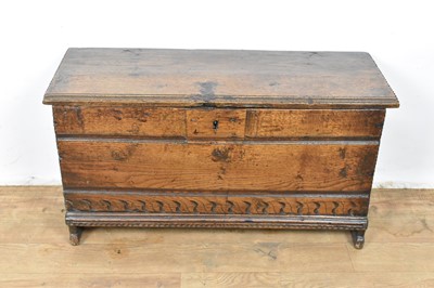 Lot 1314 - Small 18th century elm coffer