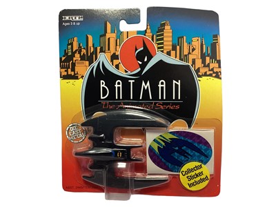 Lot 1890 - ERTL (c1993) DC Comics Batman The Animated Series diecast metal vehicles including Batmobile No.2446, Batplane No.2447, Batboat No.2448, Batcycle No.2449, Gotham City Police Helicopter No.2457 & Br...
