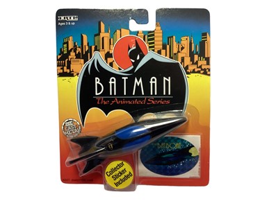 Lot 1890 - ERTL (c1993) DC Comics Batman The Animated Series diecast metal vehicles including Batmobile No.2446, Batplane No.2447, Batboat No.2448, Batcycle No.2449, Gotham City Police Helicopter No.2457 & Br...