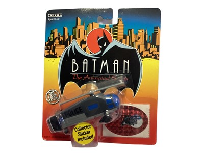 Lot 1890 - ERTL (c1993) DC Comics Batman The Animated Series diecast metal vehicles including Batmobile No.2446, Batplane No.2447, Batboat No.2448, Batcycle No.2449, Gotham City Police Helicopter No.2457 & Br...
