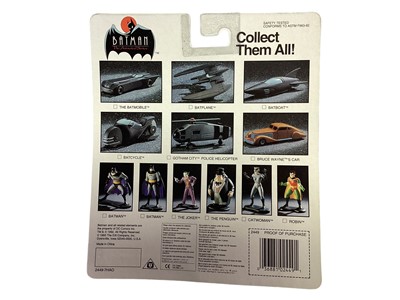 Lot 1890 - ERTL (c1993) DC Comics Batman The Animated Series diecast metal vehicles including Batmobile No.2446, Batplane No.2447, Batboat No.2448, Batcycle No.2449, Gotham City Police Helicopter No.2457 & Br...