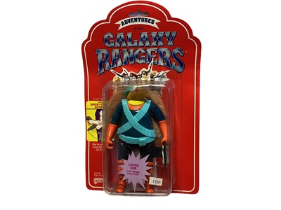 Lot 92 - Galoob (c1986) Adventures of the Galaxy Rangers Captain Kidd (Alien Outlaw) 7" action figure with quick draw action (not tested), on card (curled) & bubblepack (dented) No.5300 (1)