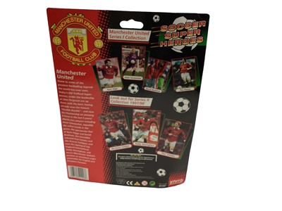 Lot 1897 - Vivid Imaginations (c1997) Soccer Super Heroes Manchester United players Ryan Giggs No.41112 & Teddy Sheringham No.41157, both on punched card with bubblepack (2)