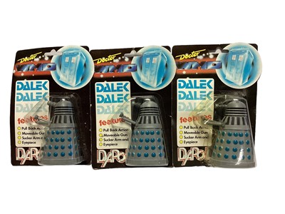 Lot 56 - Dapol (c1987) Doctor Who Dalek Grey & Blue, all on card (early version) with bubblepack (3)