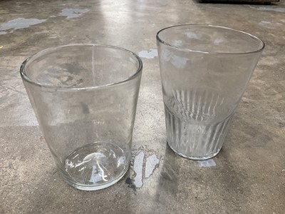 Lot 136 - Two large Georgian glass beakers, the tallest 15cm high