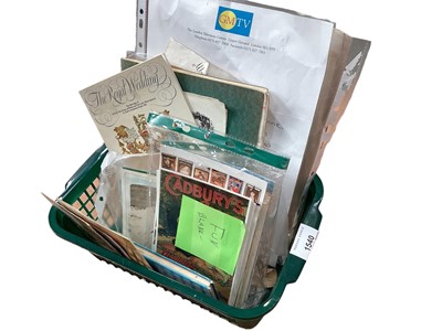 Lot 1540 - Box of ephemera, including a manuscript book