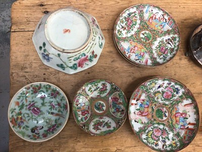 Lot 12 - Chinese Canton plates and a Chinese octagonal shallow bowl
