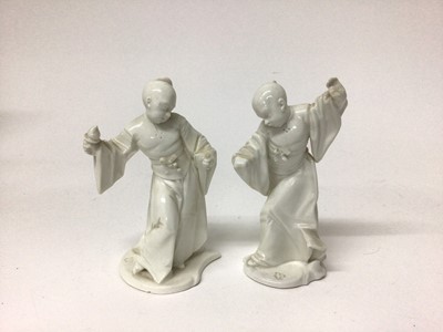 Lot 91 - Pair of Nymphenburg figures of Chinese man and woman, in the white