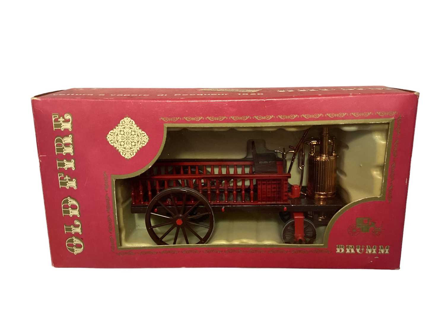 Lot 1889 - Brumm 1:43 Scale Old Fire Historical Revival Silver Serie Veicolo a turbina di Verbiest No.1681, veitura a vapore di Pecqueur No.1828 & anfibio di Evans No.1804, all in window boxes (3)