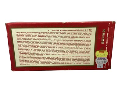 Lot 1889 - Brumm 1:43 Scale Old Fire Historical Revival Silver Serie Veicolo a turbina di Verbiest No.1681, veitura a vapore di Pecqueur No.1828 & anfibio di Evans No.1804, all in window boxes (3)