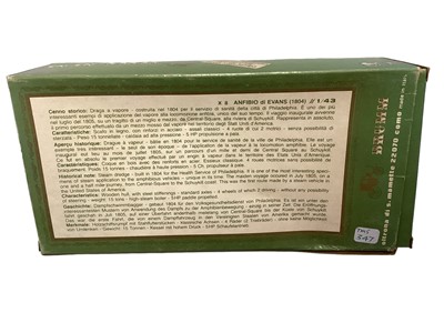 Lot 1889 - Brumm 1:43 Scale Old Fire Historical Revival Silver Serie Veicolo a turbina di Verbiest No.1681, veitura a vapore di Pecqueur No.1828 & anfibio di Evans No.1804, all in window boxes (3)