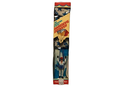Lot 75 - Fisher-Price (c1979) Adventure People 3 3/4" action figures including Stuntman No.388, Frogman No.384, Paramedic No.383, Highway Trooper No.373,  all on unpunched card with bubblepack & Daredevil S...