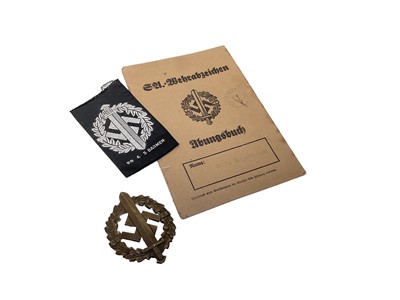 Lot 736 - Nazi SA sports badge numbered 18969 and paperwork