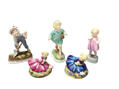 Lot 1109 - Collection of five Royal Worcester porcelain figures