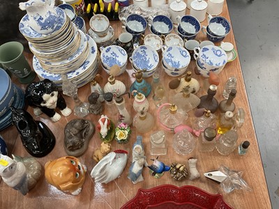 Lot 424 - Group of Royal Worcester teawares, perfume bottles, ornaments and sundries.