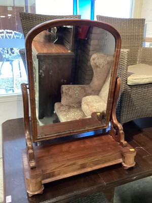 Lot 1353 - Victorian mahogany toilet mirror with drawer