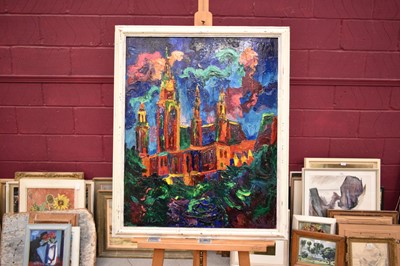 Lot 1586 - *Colin Moss (1914-2005) oil on board - City Hall, Vienna