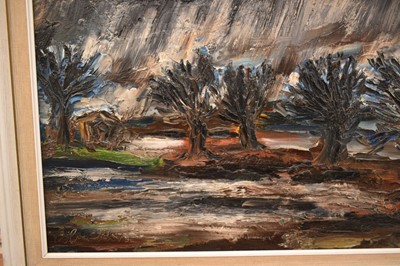 Lot 1587 - *Colin Moss (1914-2005) oil on board - Rainstorm