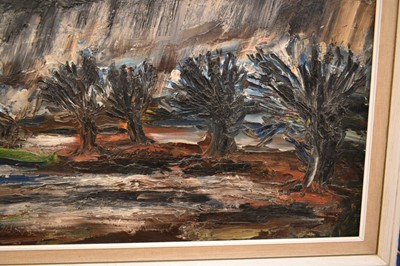Lot 1587 - *Colin Moss (1914-2005) oil on board - Rainstorm