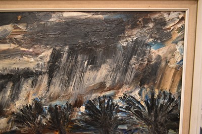Lot 1587 - *Colin Moss (1914-2005) oil on board - Rainstorm