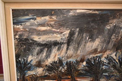 Lot 1587 - *Colin Moss (1914-2005) oil on board - Rainstorm