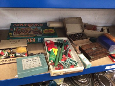 Lot 47 - Sundry items, including vintage Christmas decorations, Victorian set of drawing instruments, games and accessories, etc