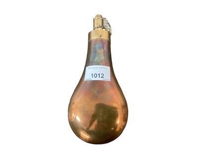 Lot 1012 - Copper and brass  powder flask