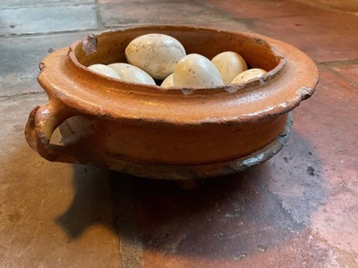 Lot 1671 - 17th Century English stoneware casserole