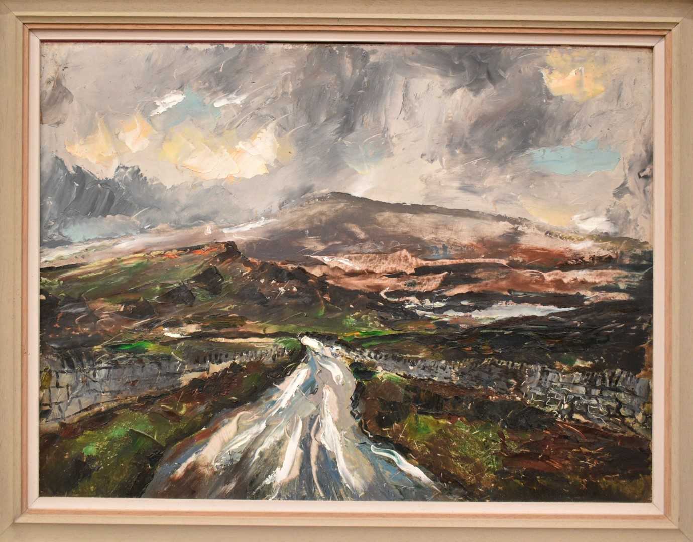Lot 1710 - *Rowland Suddaby (1912-1972) oil on board - Storm over the Pennines oil on board