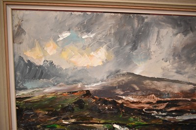 Lot 1710 - *Rowland Suddaby (1912-1972) oil on board - Storm over the Pennines oil on board