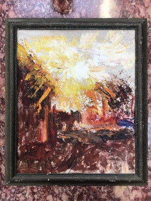 Lot 1715 - Jean Alexander (1911-1977) oil on board - Autumn sunset, signed verso