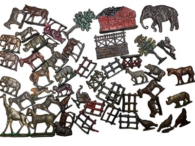 Lot 1957 - Lot Britains farm diecast models including haywain, labourers & animals (1 box)