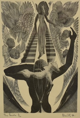 Lot 1154 - *Blair Hughes-Stanton (1902-1981) signed limited edition woodcut - The Bride, 8/12 dated '52, 21cm x 14cm, with two further prints